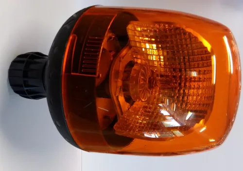 Csőreszerelhető sárga villogólámpa izzós 12/24V