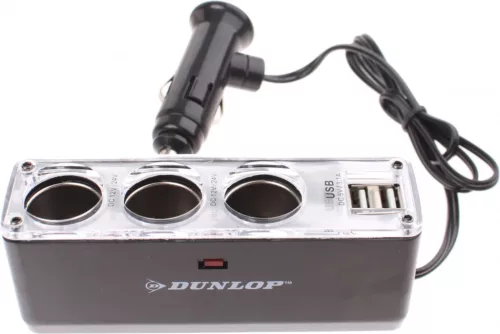 Szivargyújtó elosztó 3x aljzat + 2xUSB 3,1A