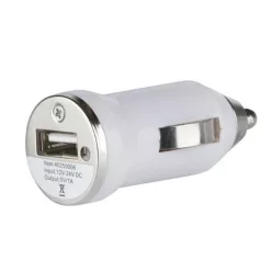 Szivargyújtó töltő 1xUSB fehér 1A 12/24V