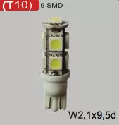 LED izzó T10 12V (9smd-fehér) 2db