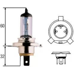Hella izzó H4 Blue Light 12V 60/55W