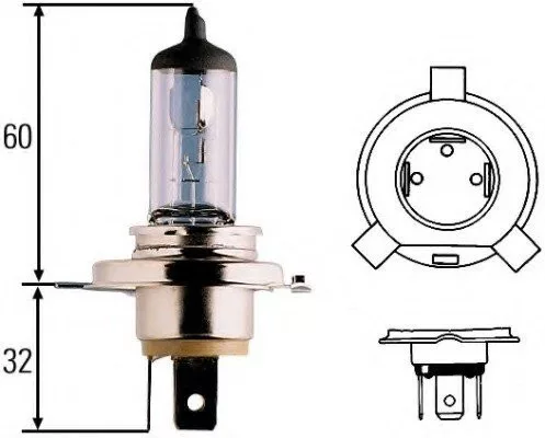 Hella izzó H4 Blue Light 12V 60/55W