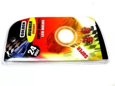 LED izzó 24V/ 1,2W műszerfal B8,5D 2db piros