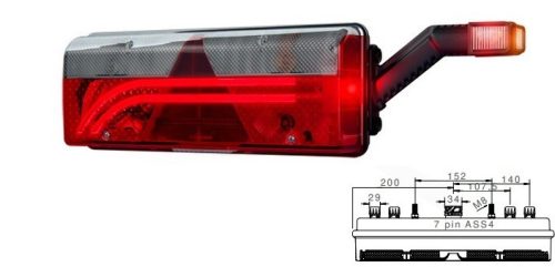 Europoint III Jobb hátsó lámpa 4x2 pol. csat. szélességjelzővel