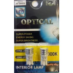 LED izzó T10 12/24V (1smd extra erős-fehér) 2db