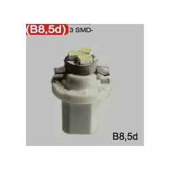 LED izzó B8,5d 12/24V (3smd-fehér) 2db