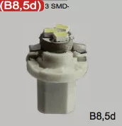 LED izzó B8,5d 12/24V (3smd-fehér) 2db