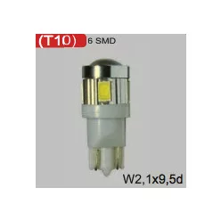 LED izzó T10 24V (4+2smd extra erős-fehér) 2db