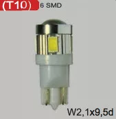LED izzó T10 24V (4+2smd extra erős-fehér) 2db