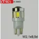 LED izzó T10 24V (4+2smd extra erős-fehér) 2db