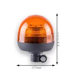 Csőreszerelhető LED-es sárga villogólámpa 12/24V
