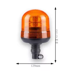 Csőre szerelhető LED-es sárga villogólámpa 12/24V