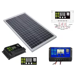   NAPELEMES AKKUTÖLTŐSZETT 12/24V-OS TÖLTÉSVEZÉRLŐVEL 40W
