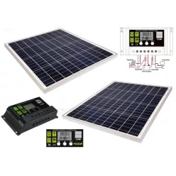   NAPELEMES AKKUTÖLTŐSZETT 12/24V-OS TÖLTÉSVEZÉRLŐVEL 120W