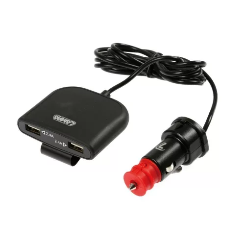Szivargyújtó töltő 4xUSB 12/24V 2,4A 9000mA