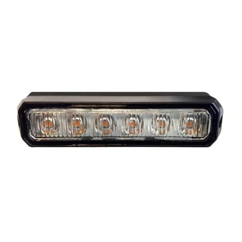 Sárga villogólámpa ledes stroboszkópos 12/24V 6LED