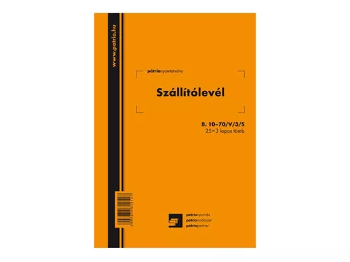 NYOMTATVÁNY SZÁLLÍTÓLEVÉL 25X3