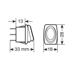 2 állású nyomó gomb 12/24V 10A (kék)