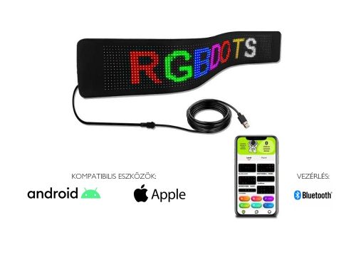 LED TÁBLA KIJELZŐ BLUETOOTH VEZÉRLÉSSEL FLEXIBILIS 12V