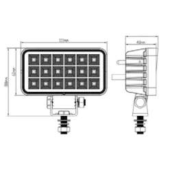 Ledes munkalámpa 18LED 27W 12/24V