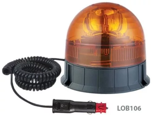 Izzós mágnestalpas sárga villogólámpa 12/24V (H1)