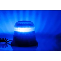 Csavaros kék villogólámpa LED 12-55V