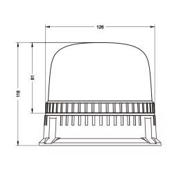 Mágnestalpas LED-es sárga villogólámpa 12/24V