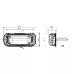 Sárga stroboszkópos villogólámpa modul 12/24V