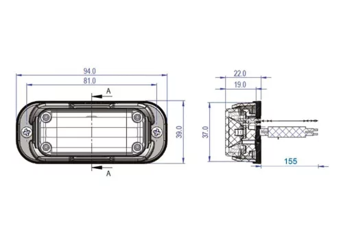 Sárga stroboszkópos villogólámpa modul 12/24V