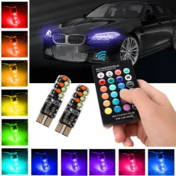   IZZÓ 12V LED 5W T10 RGB LED SZÍNVÁLTÓS TÁVIRÁNYÍTÓVAL