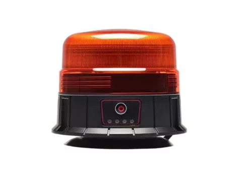 Mágnestalpas  LED-es sárga villogólámpa 12-24V akkumulátoros