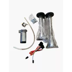   KÜRT ELEKTROMOS 12V DUPLA+ KOMPRESSZOR KRÓM SZÍNŰ MŰANYAG 150dB 29/23CM