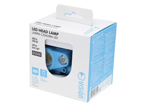 Fejlámpa, tölthető, 3W COB LED