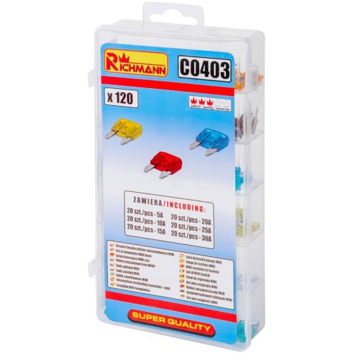 Biztosíték készlet mini 120db-os