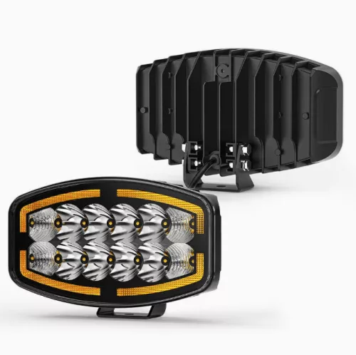 LED távfényszóró 25cm + LED sárga helyzetjelző