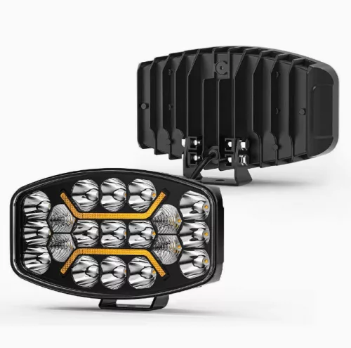 LED távfényszóró 25cm + LED sárga helyzetjelző