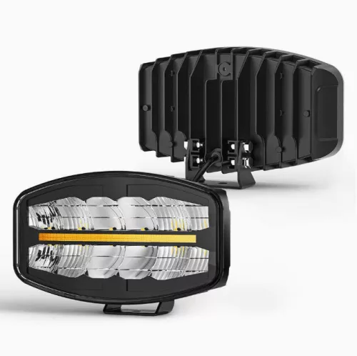 LED távfényszóró 25cm + LED sárga helyzetjelző
