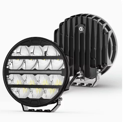 LED távfényszóró 23cm + LED sárga helyzetjelző