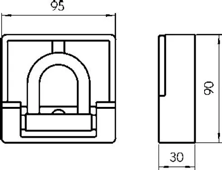 Rögzítő fül 90x95 hegeszthető