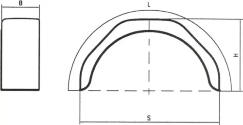 Lapos tetős sárvédőív 200x660mm