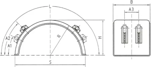 Sárvédő félív 400x1280mm