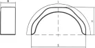 Lapos tetős sárvédőív 230x800mm