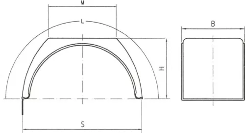 Lapos tetős sárvédőív 510x1005mm flat top