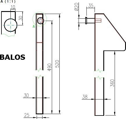 Billencs ellendarab 500mm jobb