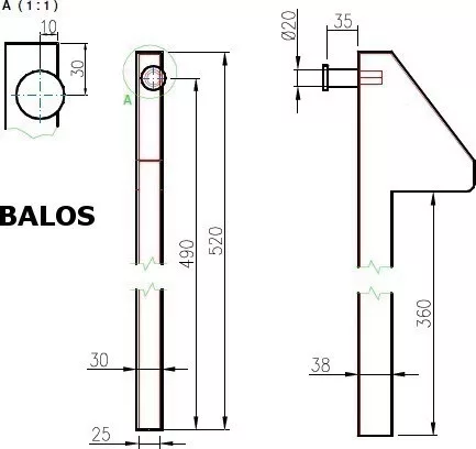 Billencs ellendarab 500mm bal