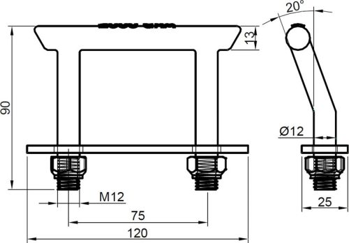 Rögzítő fül U 95x107