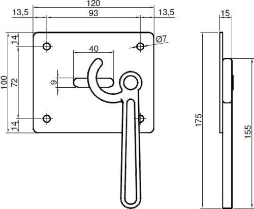 Zár láncos rögzítőhöz jobb