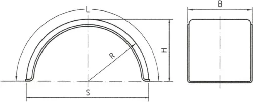 Sárvédő félív 450x1280mm