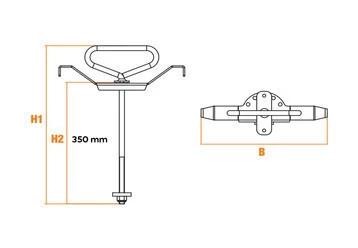 Pótkerék rögzítő 350mm