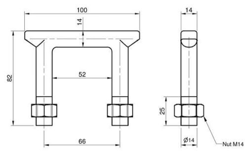Rögzítő fül U 66x82